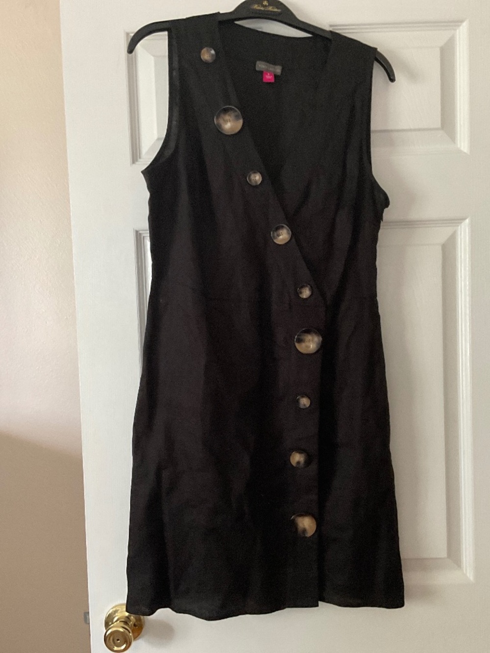 Vince Camuto size 8 sleeveless black linen dress (NWOT). Never worn.